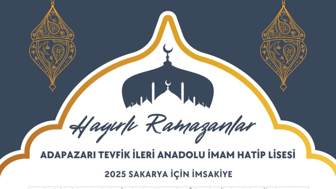 2025 RAMAZAN İMSAKİYESİ